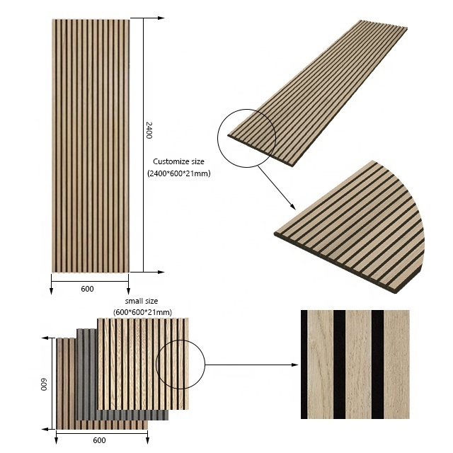 Akupanel Apartment Wall And Ceiling Sound Absorbing Soundproofing Wall Panels acoustic Wood Slat Acoustic Panels