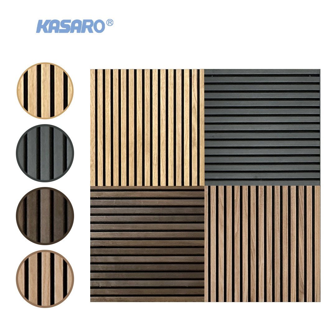 KASARO Best Quality Soundproofing 3d Acoustic Wood Slat Panels For Home Decoration