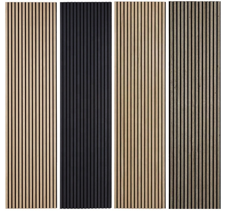 KASARO Sound Absorption Decorative Board Pet Wood Veneer Slatted Acoustic Panel For Interor Ceiling Wall