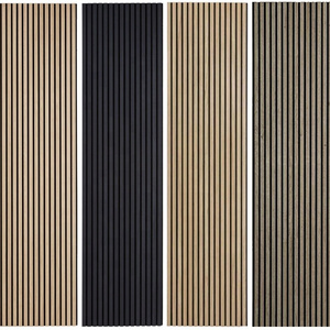 KASARO Sound Absorption Decorative Board Pet Wood Veneer Slatted Acoustic Panel For Interor Ceiling Wall