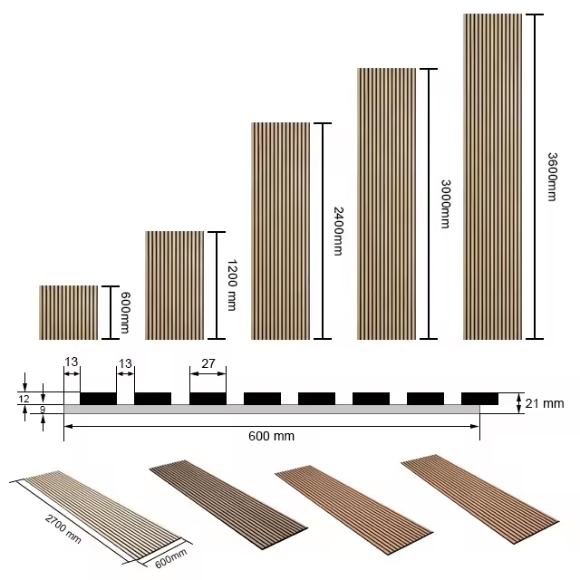 KASARO New customized design home decor wooden slat wall panels soundproof acoustic panels for home office