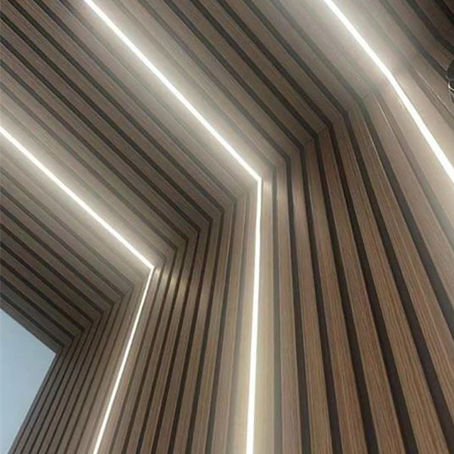 KASARO Slat Wood Panel Polyester Fiber Soundproof Wall Acoustic Panels Wall With Led Light