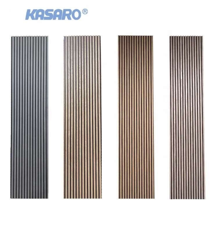 KASARO Popular selling 3D model design sound proof foam slat wood wall panels for interior wall decoration