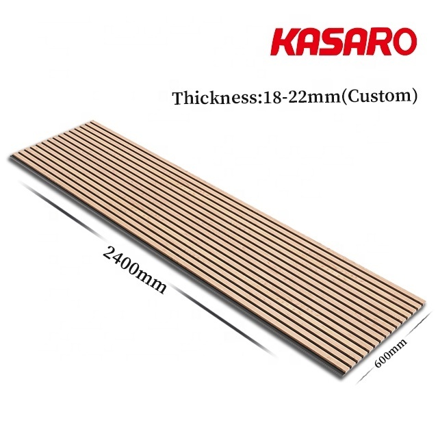 KASARO Popular selling 3D model design sound proof foam slat wood wall panels for interior wall decoration