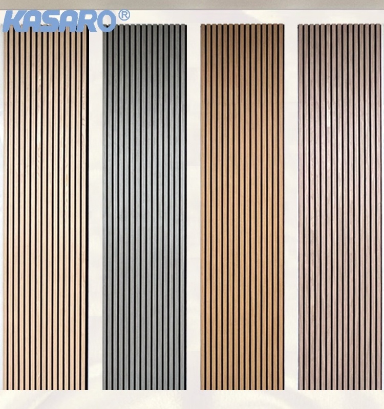 KASARO Quality certificated 3D model design acoustic foam soundproofing wooden wall panels