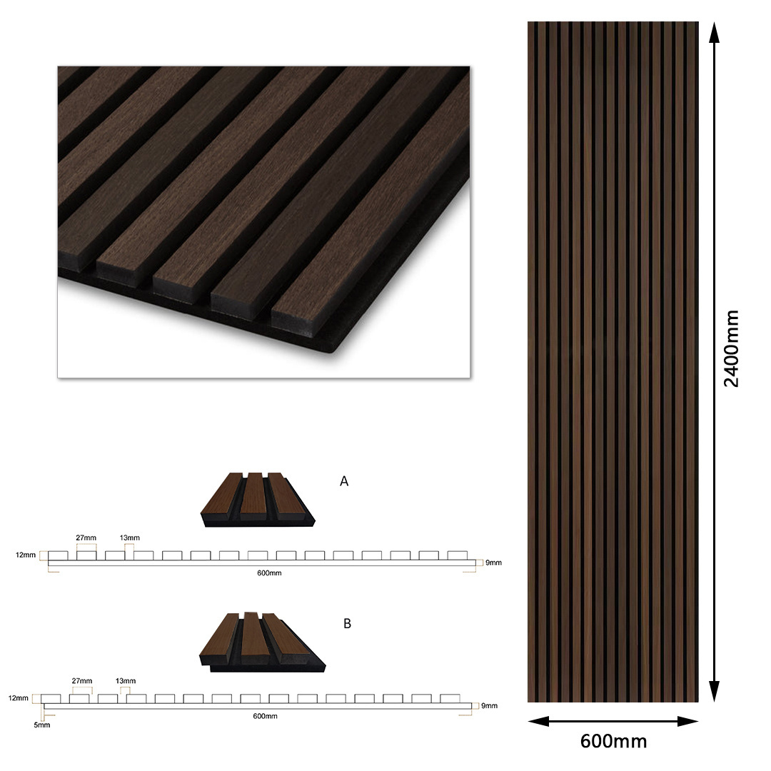 Kasaro Home Decor 2400mm Oak Walnut Apartment Interior Wood Wall Panels Sound Absorbing Art Ceiling Acoustic Panels