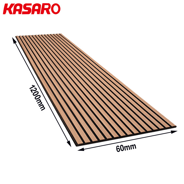 KASARO Customized Ceiling Acoustic Panels Slat Wood Akupanel Sound Absorption Wall Panel