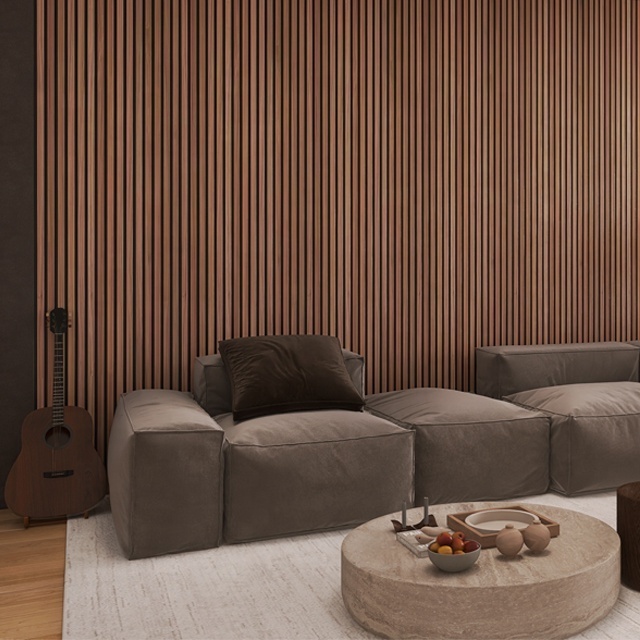 KASARO Environmental friendly good soundproofing interior decorative wall slat acoustic panels