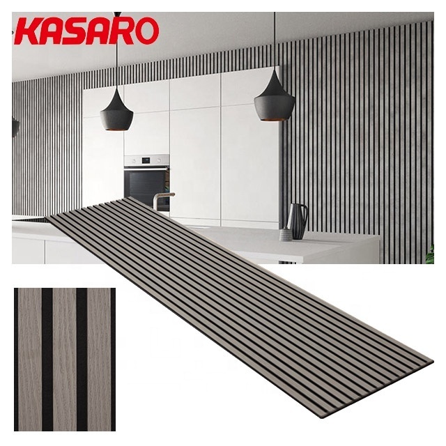 KASARO New 3D model design sound absorption slatted decorative acoustic panels for walls