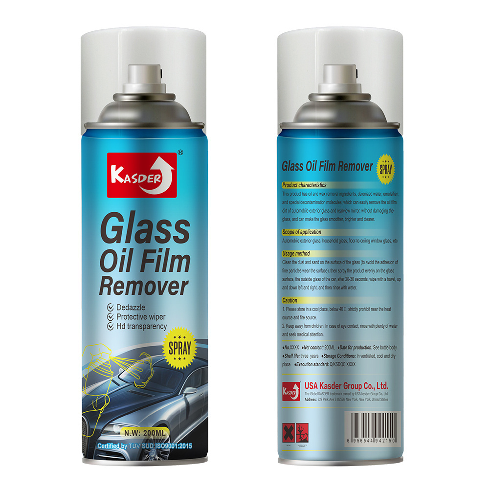 Oil film remover for glass