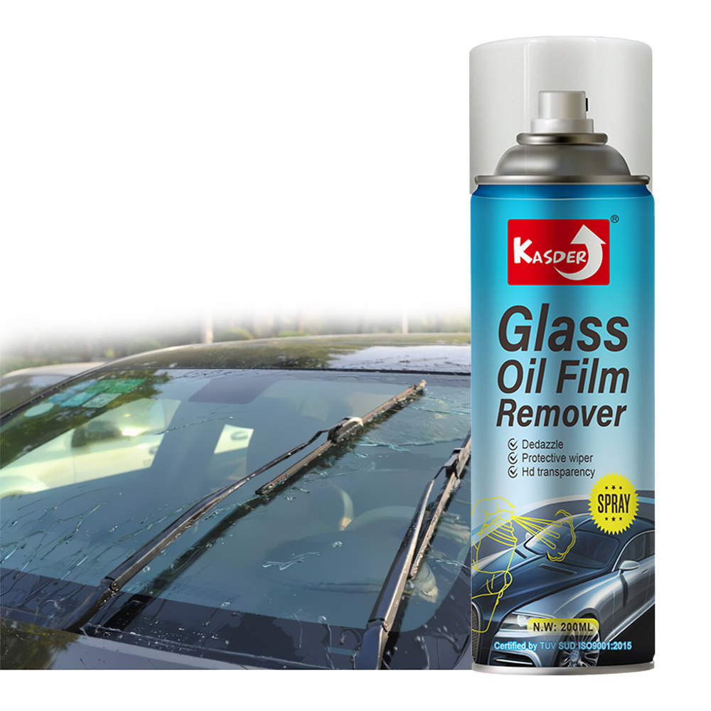 Oil film remover for glass