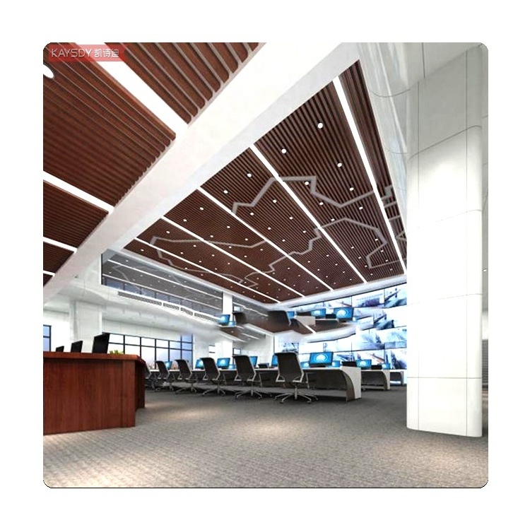 Low Cost Aluminum Strip Baffle Ceiling Panel Office Hall Restaurant False Ceiling Design