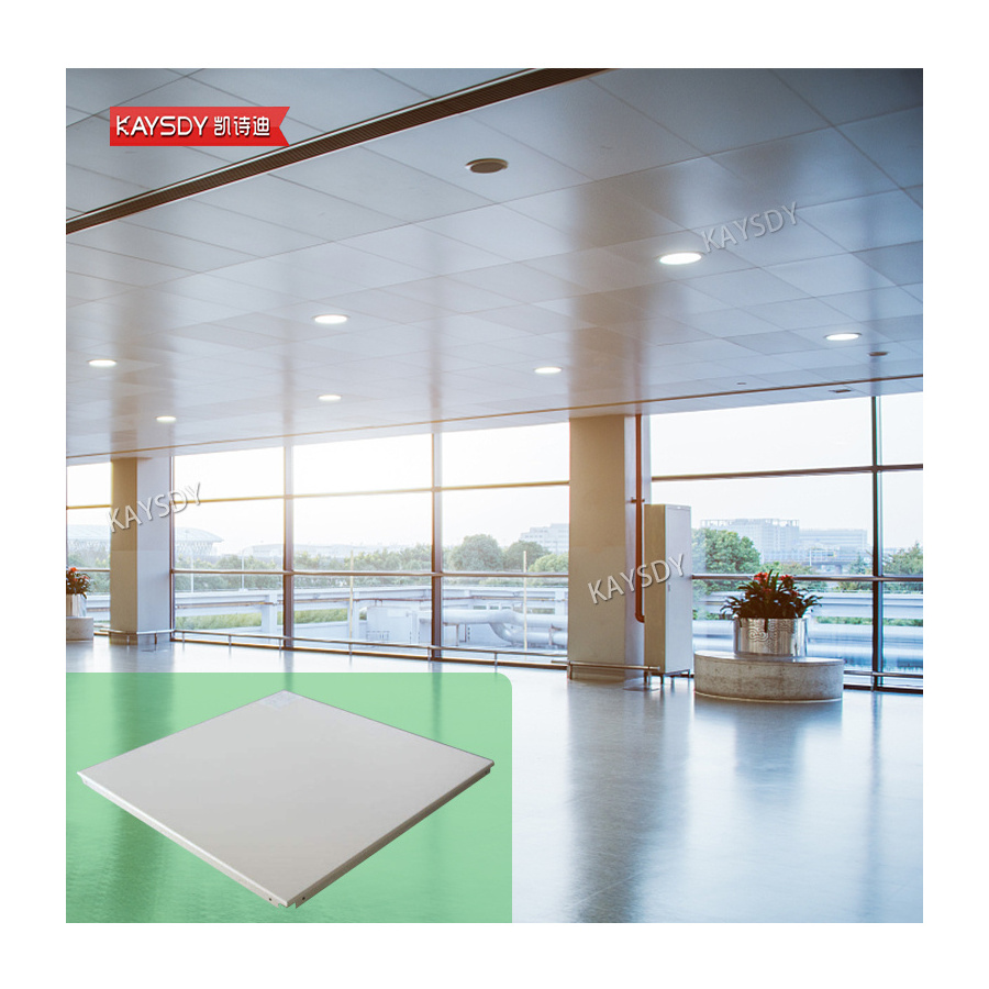 Sound proof aluminum metal ceiling tiles laser cut decorative clip in ceiling tile suspended false ceiling board