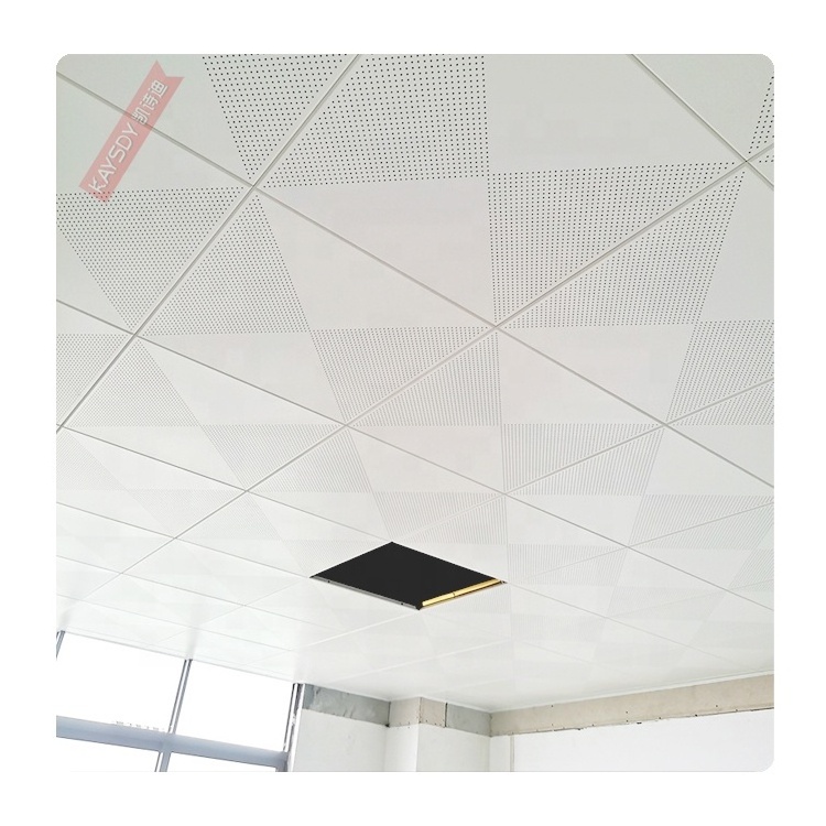 Factory Wholesale Perforated Square Metal Aluminum Acoustic Ceiling Tile 600 x 600 mm  Clip In Ceiling Design