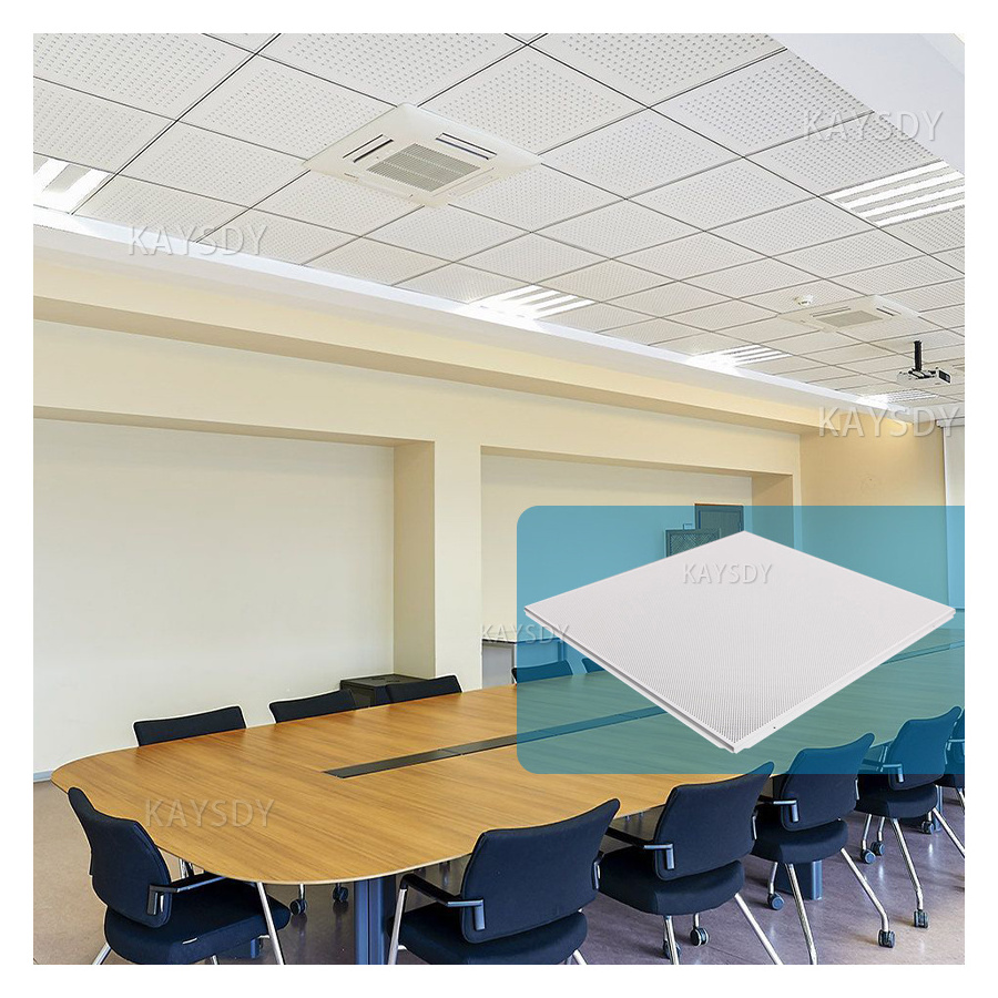 High quality soundproof aluminum lay in ceiling tiles 600x600 mm perforated drop ceiling tiles for indoor lobby