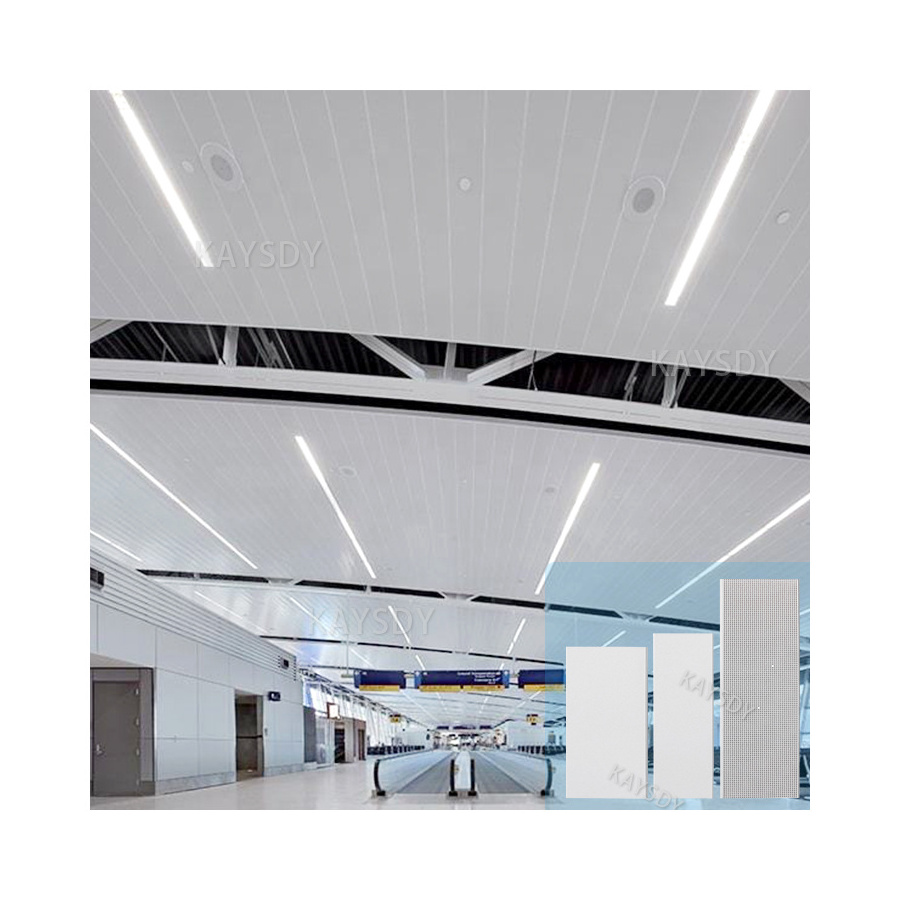 White Faux Plafond Aluminum Alloy Techo Interior Techo Suspendido Para Cielo Raso Metal Ceiling Panel