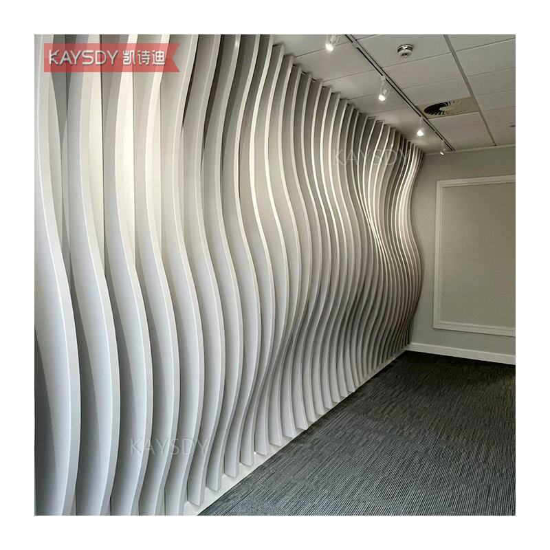 Shape 3d pop wall panel design art wall decoration wave textured 3d curved white wall panels