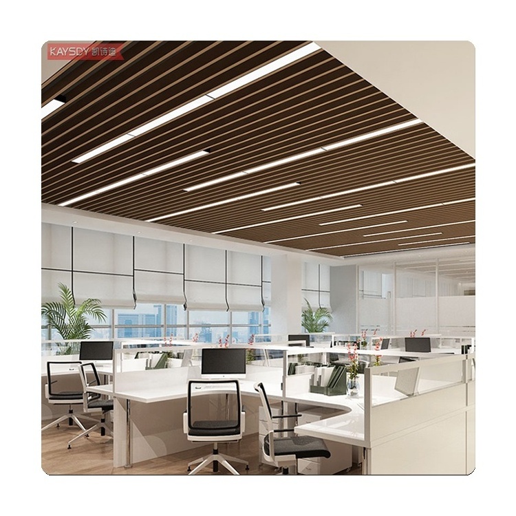 Low Cost Aluminum Strip Baffle Ceiling Panel Office Hall Restaurant False Ceiling Design