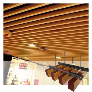 Decorative Ceiling Wood Grain False Ceiling For Interior Suspended Decoration Hall Ceiling Panels Design