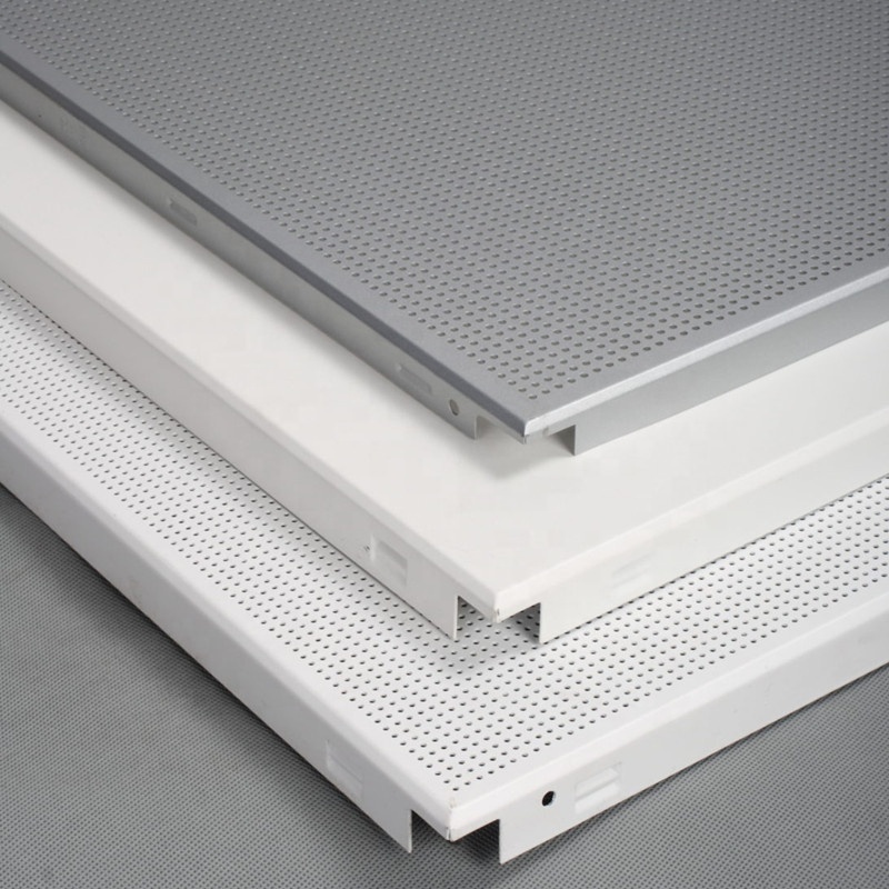 Sound proof aluminum metal ceiling tiles laser cut decorative clip in ceiling tile suspended false ceiling board