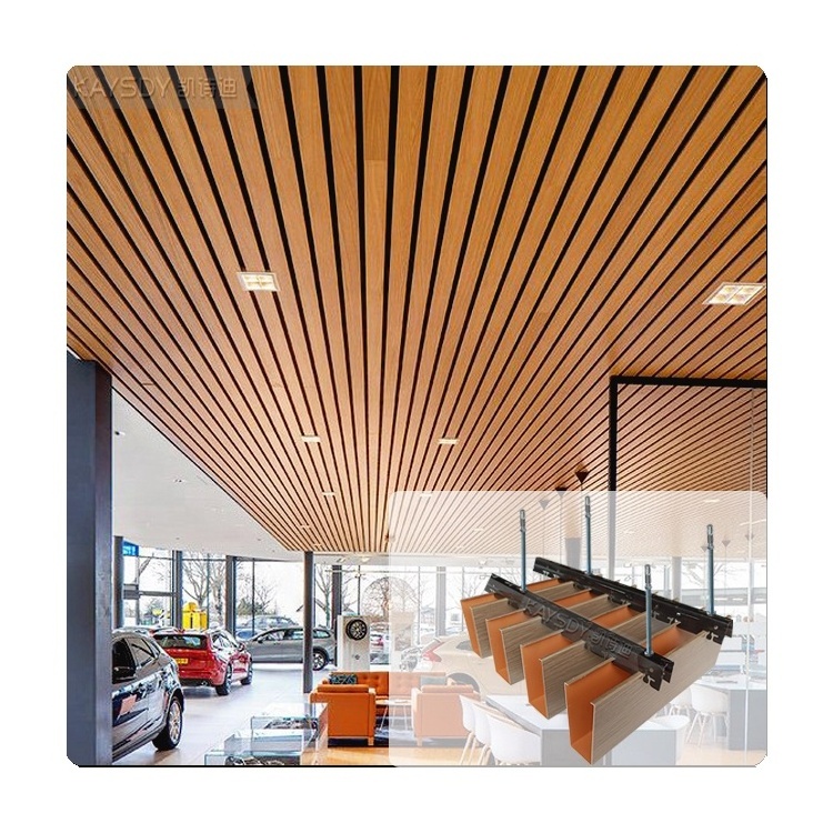 Low Cost Aluminum Strip Baffle Ceiling Panel Office Hall Restaurant False Ceiling Design