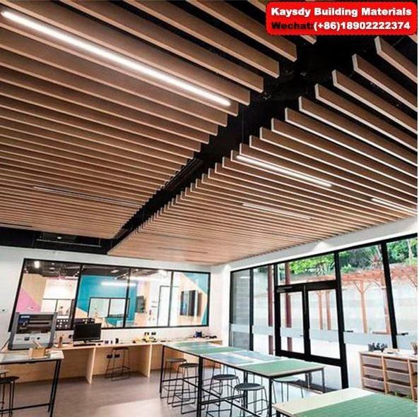 Decorative Ceiling Wood Grain False Ceiling For Interior Suspended Decoration Hall Ceiling Panels Design