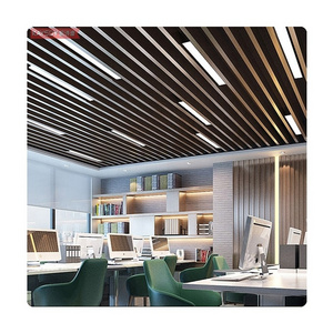 Low Cost Aluminum Strip Baffle Ceiling Panel Office Hall Restaurant False Ceiling Design