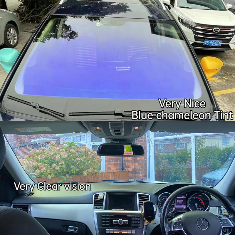 chat me get free sample! color change windshield glass tinted film self adhesive car window glass chameleon solar film