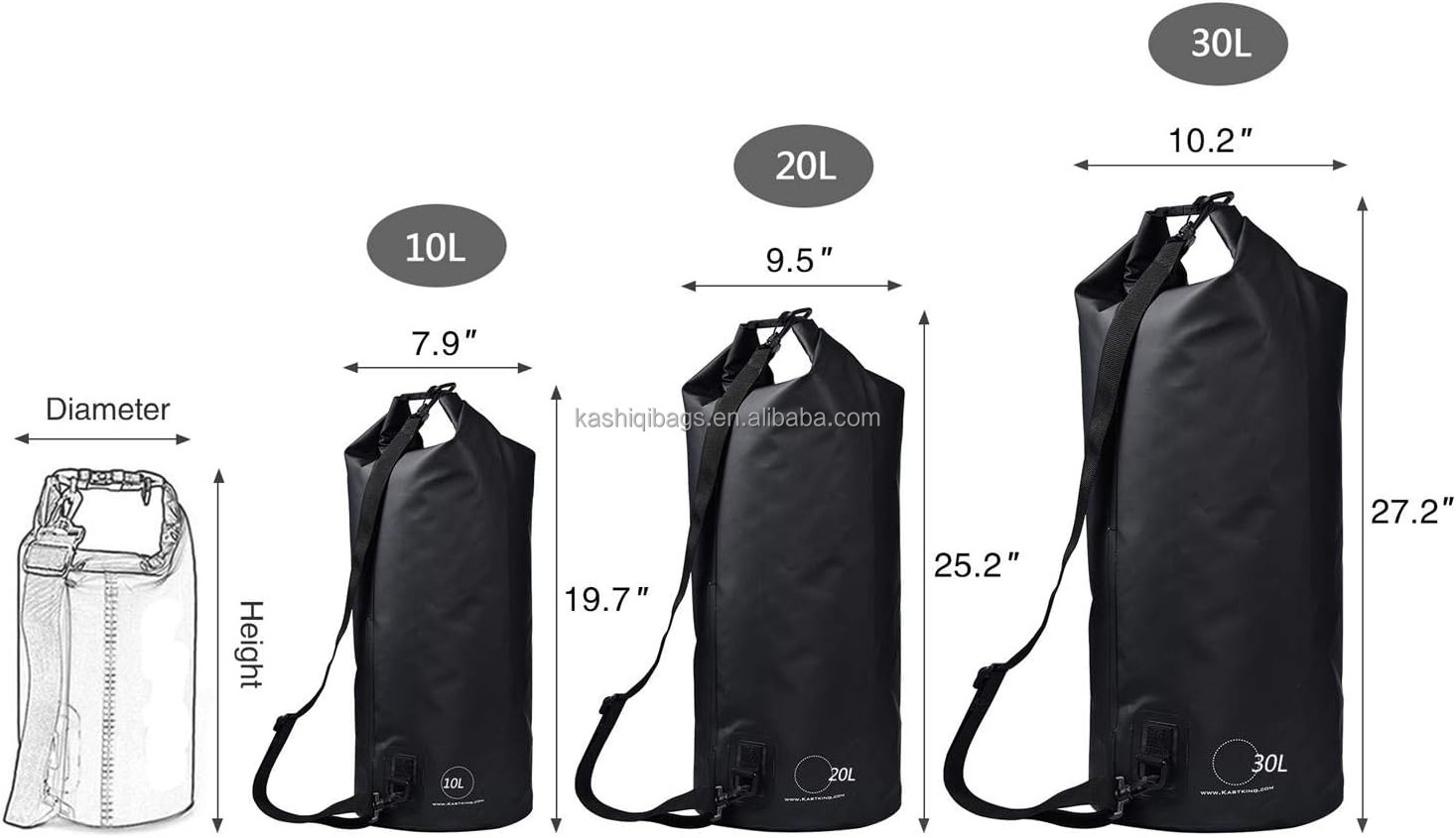 100% Waterproof transparentConstruction Dry Bags Swimming Kayaking Boating Hiking Camping Fishing Biking Skiing Dry Bags