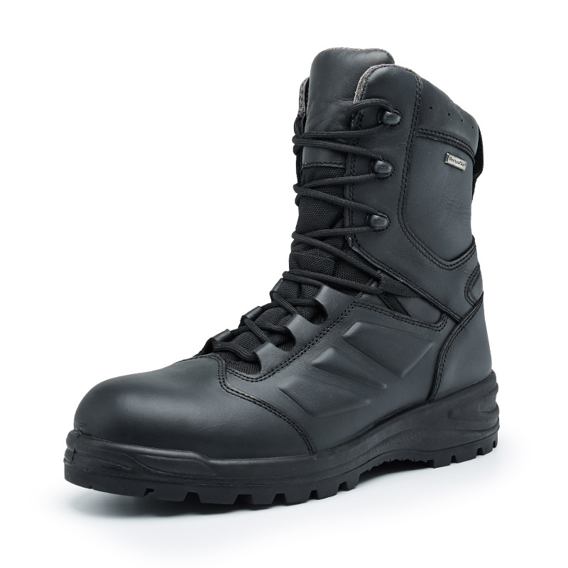 High Quality Patrol Black Leather 8 Inches Tactical Boots Outdoor Safety Boots for Men and Women