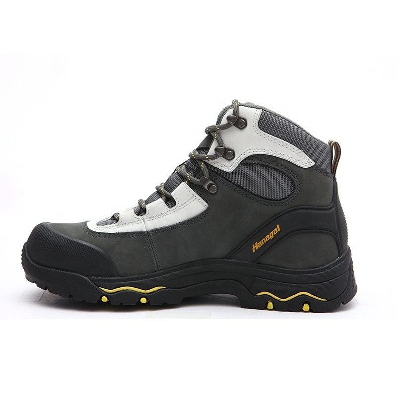 Wholesale Cement Brown Color Men Safety shoes Hiking boots with  Anti-slip hard resistant outsole