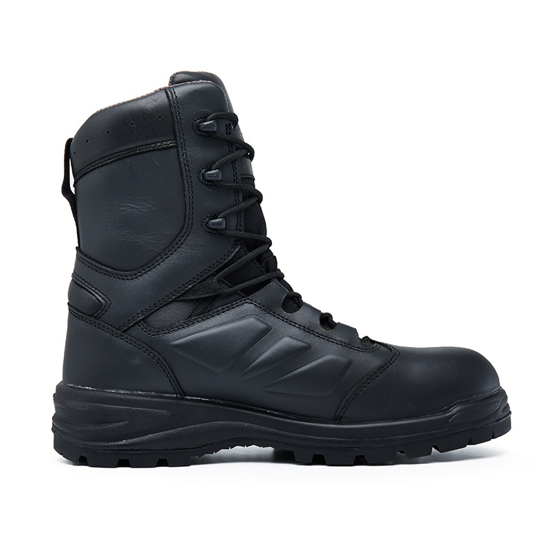 High Quality Patrol Black Leather 8 Inches Tactical Boots Outdoor Safety Boots for Men and Women