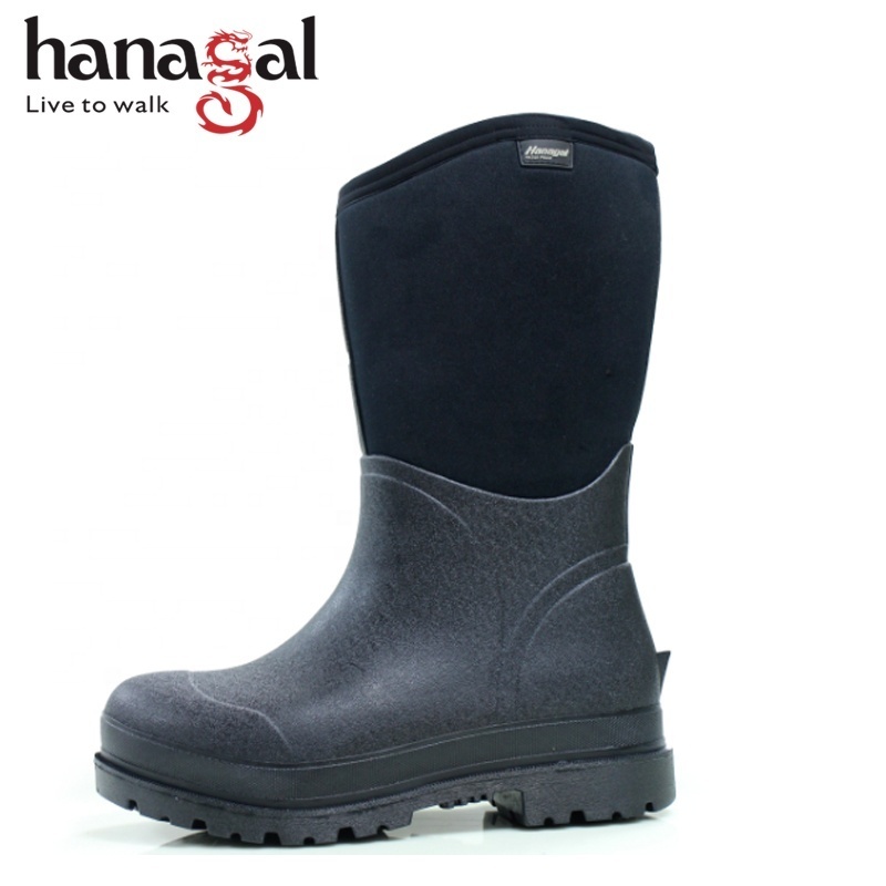 Guangzhou shoes factory stock rubber Boots  Waterproof Rubber Rain Boots neoprene boots For Men