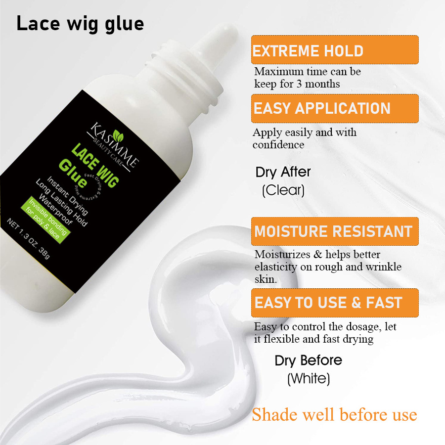 Strong Hold Glue Adhesive Lace Wig Adhesive Waterproof Glue For Private Label Custom Wig Glue For Sensitive Skin