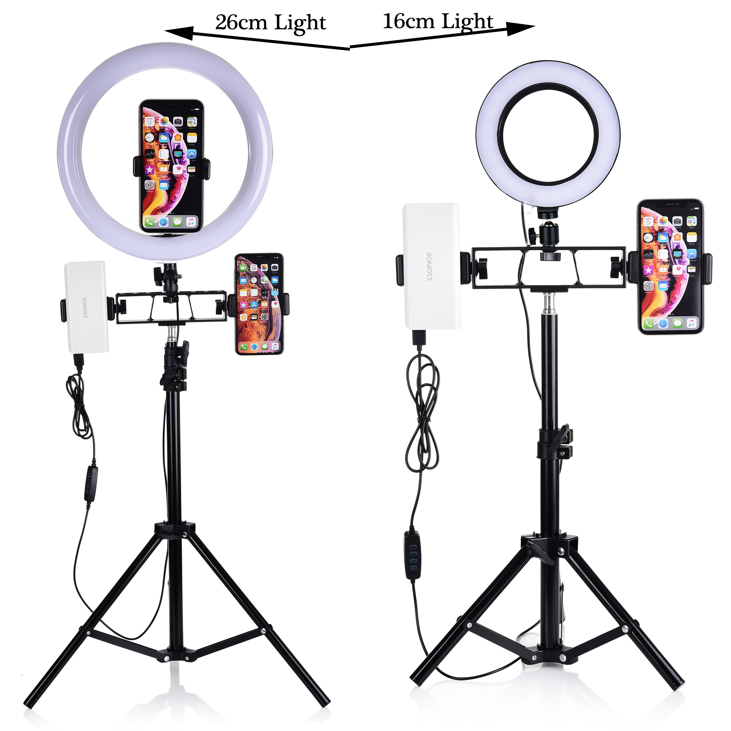 2019 Hot Selling Video Photography Rotating Adjust Selfie Round Light 10 inch 26cm LED Circle Dimmable Ring Light for Live