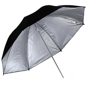 Manufacturer Photography Professional 43 inch Black and Silver Reflector Umbrella for Photo & Video Shooting Studio Flash Light