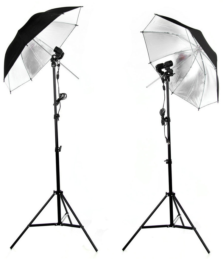 Manufacturer Photography Professional 43 inch Black and Silver Reflector Umbrella for Photo & Video Shooting Studio Flash Light