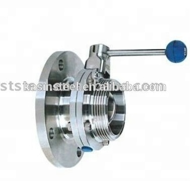 Food Industrial Stainless Steel Flange/Male Butterfly Valve