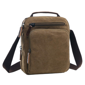 Canvas Vintage Satchel Messenger Crossbody Bag for Travel Work Business