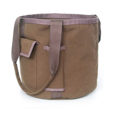 Custom Canvas Portable Garden Planting Outdoor Tool Bucket Bag