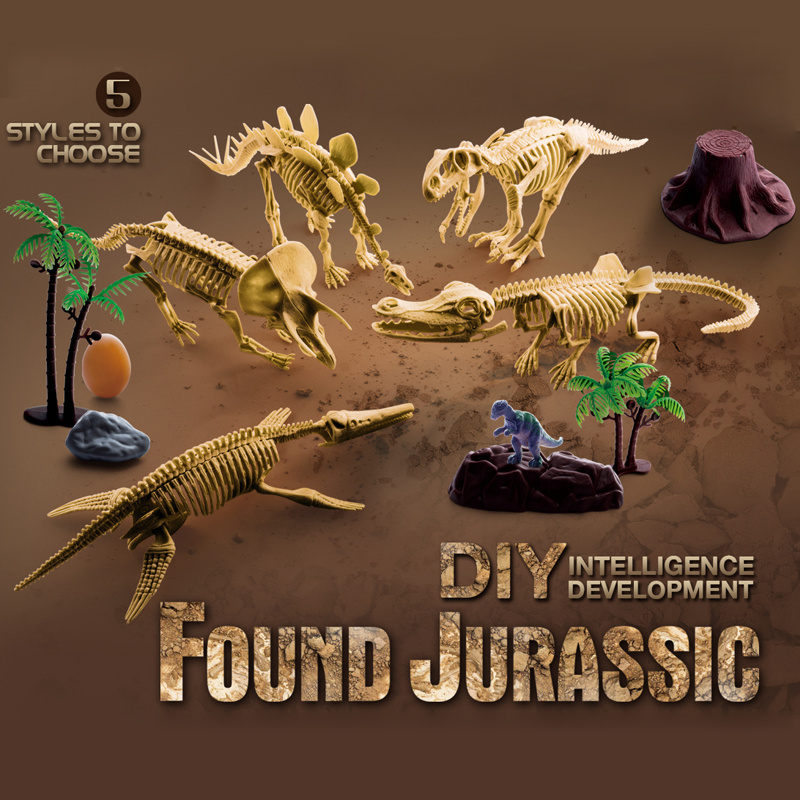 Kids educational assembly 3D dinosaur fossil skeleton archaeology excavation dinosaur egg DIY toy