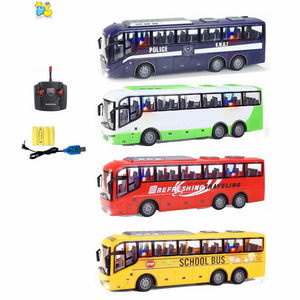 1:30 four way rc bus car toys police school remote control bus model car with light