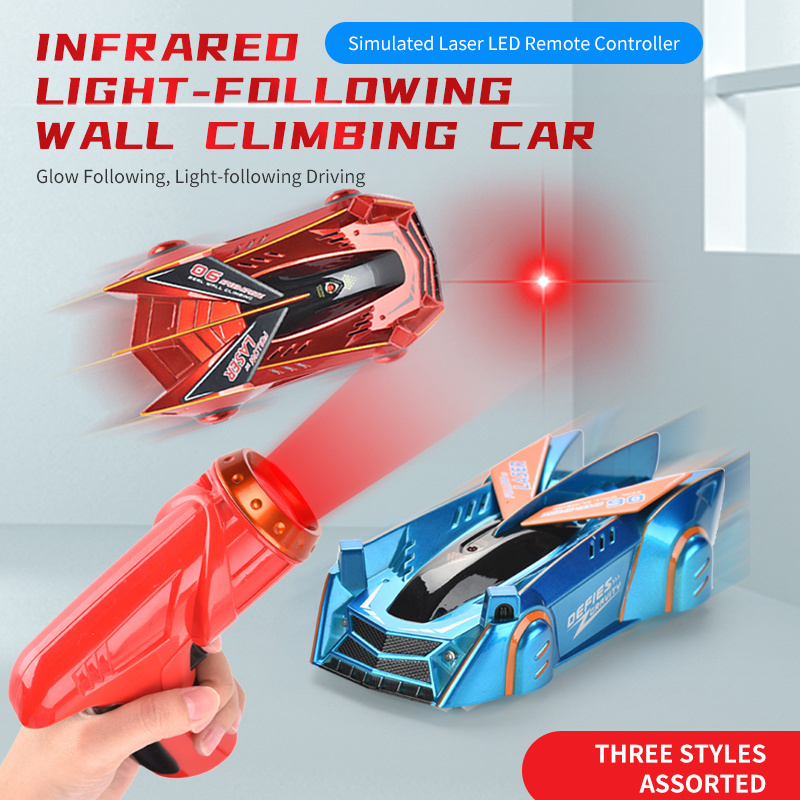 Infrared laser tracking climbing car toy radio control toy car laser guided real wall racing car