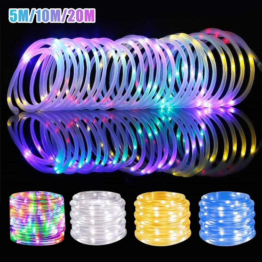 Solar Rope Lights 39ft 12M 100LED Waterproof Copper Tube Wire String Lights for Garden Yard Path Fence Stairs Backyard Patio