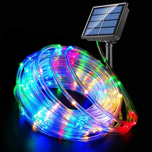 Solar Rope Lights 39ft 12M 100LED Waterproof Copper Tube Wire String Lights for Garden Yard Path Fence Stairs Backyard Patio