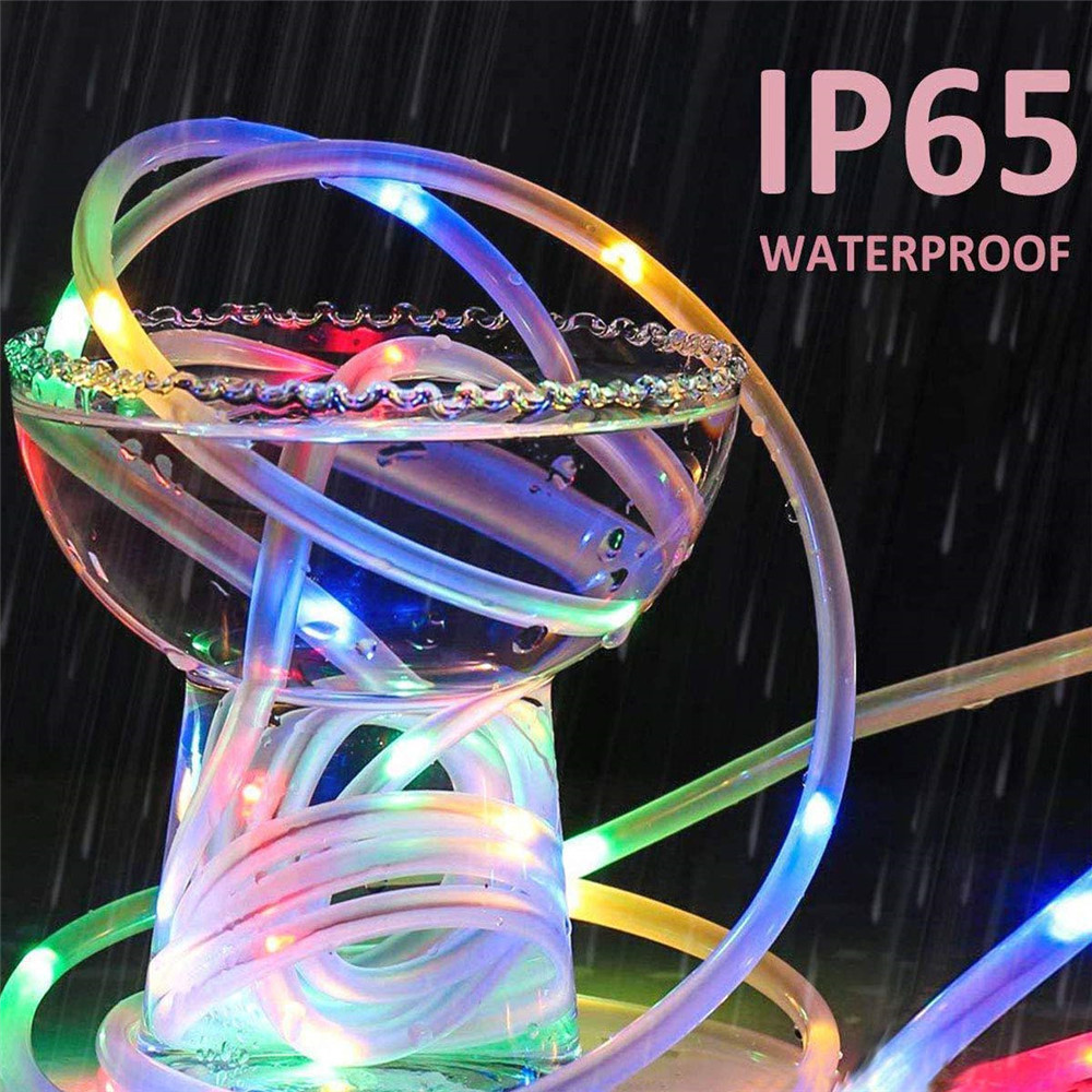 Solar Rope Lights 39ft 12M 100LED Waterproof Copper Tube Wire String Lights for Garden Yard Path Fence Stairs Backyard Patio