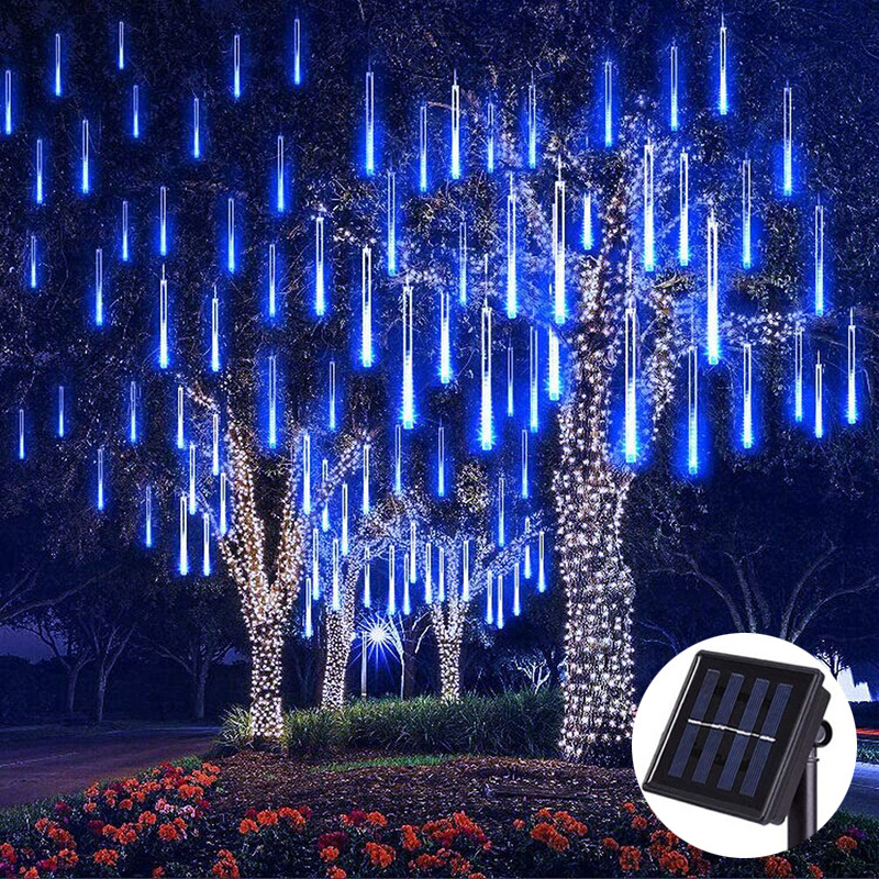 outdoor Solar Meteor Shower Rain Lights Holiday String Waterproof Garden Christmas Wedding Decoration led strip light