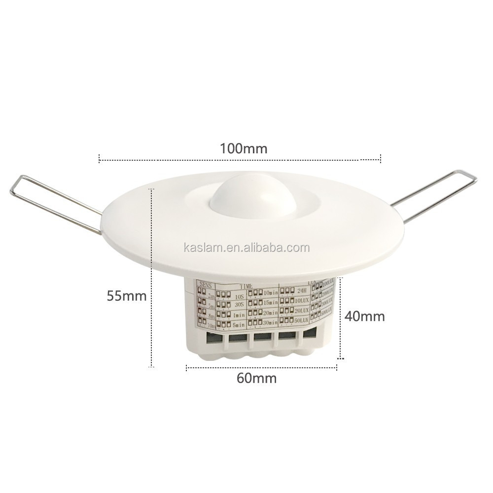 5.8G Microwave Motion Sensor Recessed Flush Ceiling Mounted Light Switch