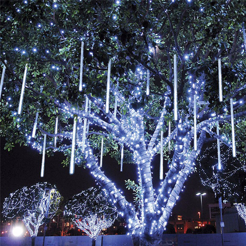 30/50cm Meteor Shower Rain LED String Lights for Holiday In/Outdoor Garden Patio Xmas Christmas Party Garland Decor