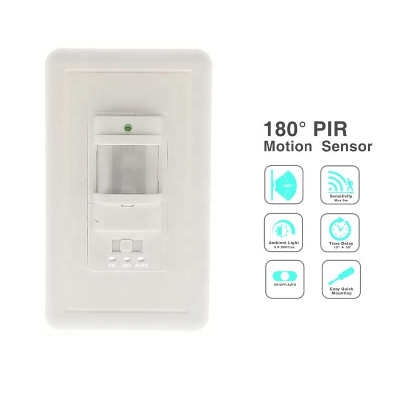 Wall Mounted Occupancy Motion Sensor Switch 180 Degree Detection Human Body Motion Sensor Light Switch